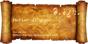 Hefler Ágnes névjegykártya