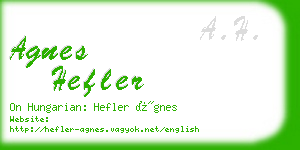 agnes hefler business card